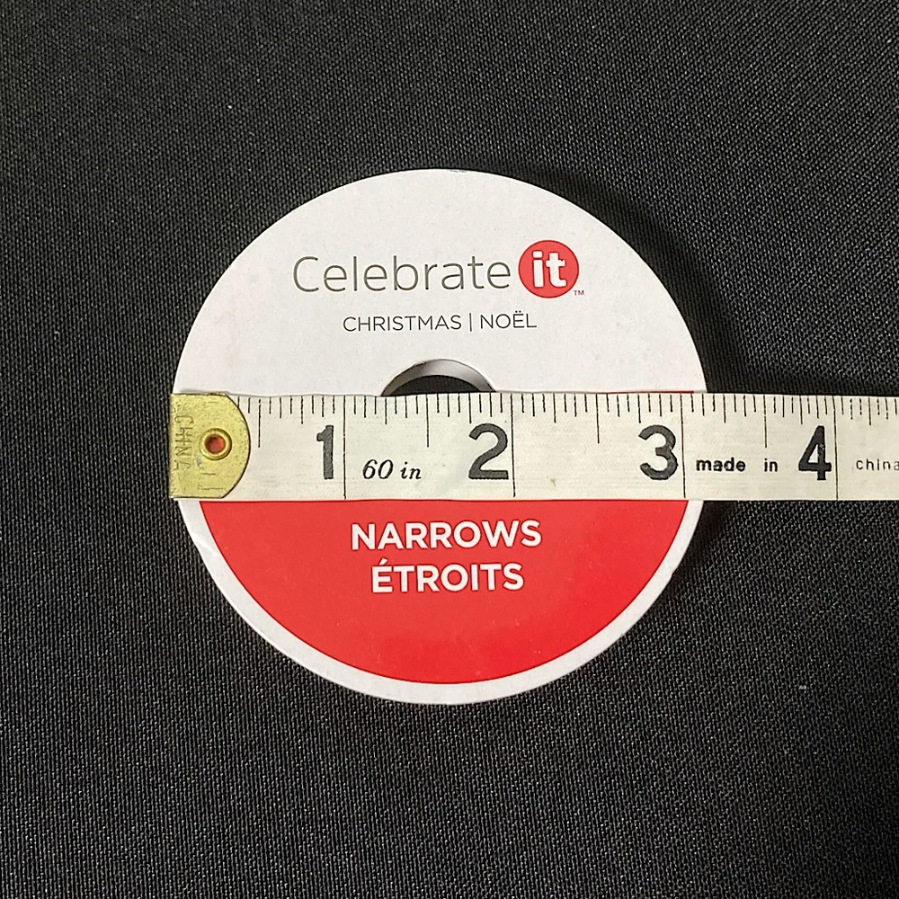 ⭐️ Celebrate It Narrows Metallic Glittery Red Ribbon 3/8” x 108”